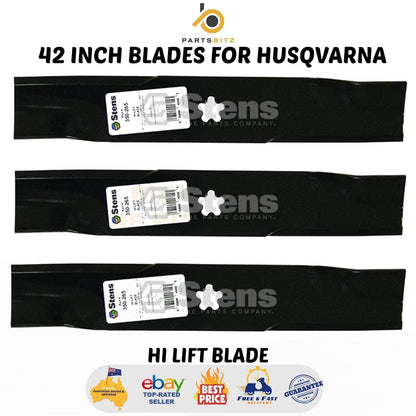 2 Sets of 42 Inch Blades for Husqvarna YTH2242TD EZ4216 , EZ4217 , EZ4220 - Parts bitz