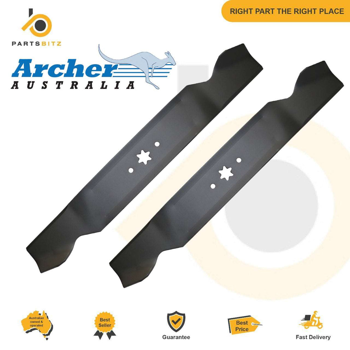 2 X 42" Blade Set for Selected Mtd Ride on Mower 742-04308 , 942-04308 - Parts bitz