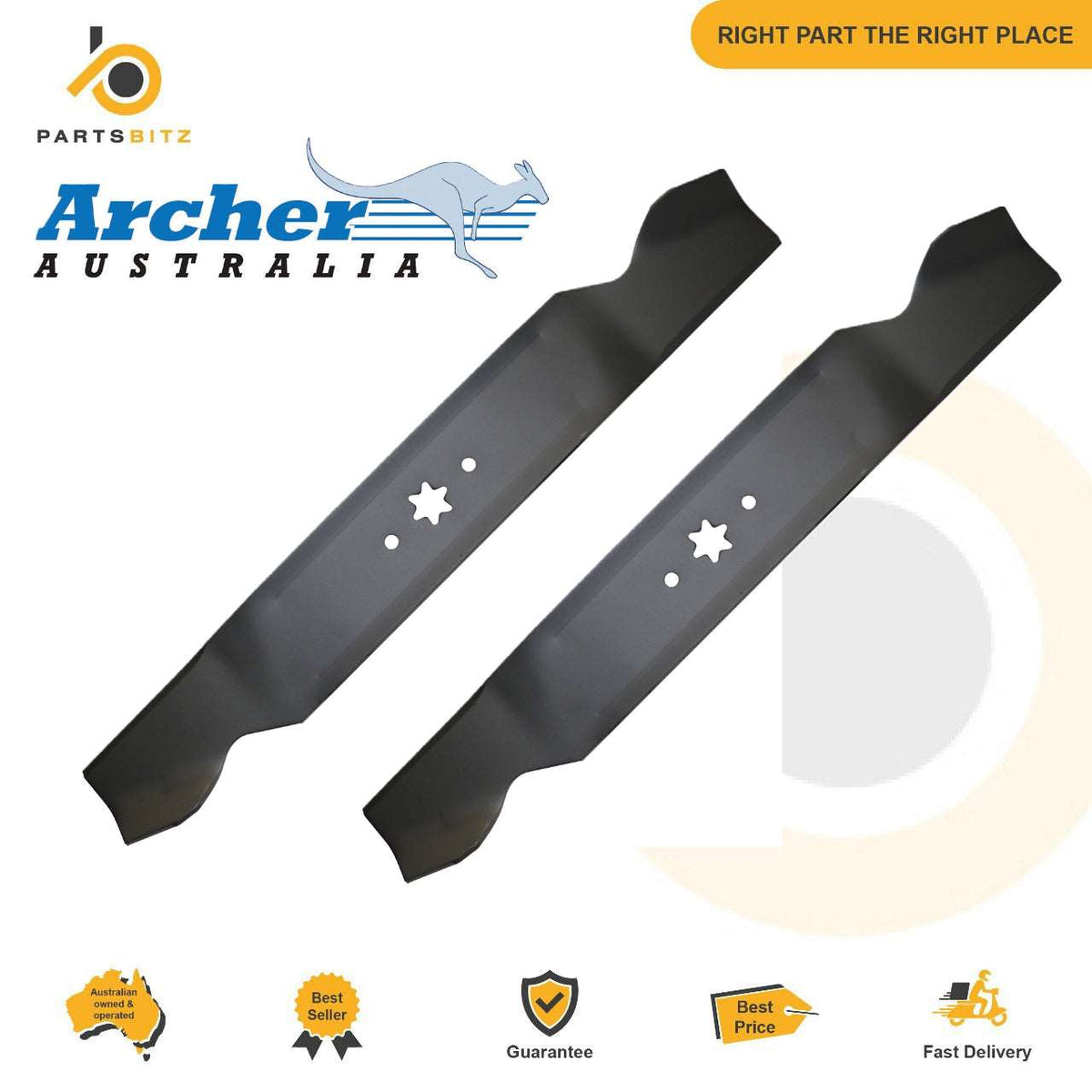2 X 42" Blade Set for Selected Mtd Ride on Mower 742-04308 , 942-04308 - Parts bitz