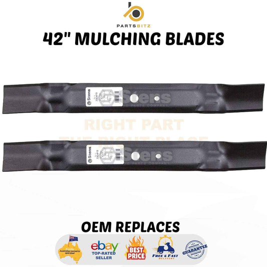 2 X 42" Mulching Blades for John Deere Sabre Mowers L108 L100 L110 L111 L118 L120 - Parts bitz