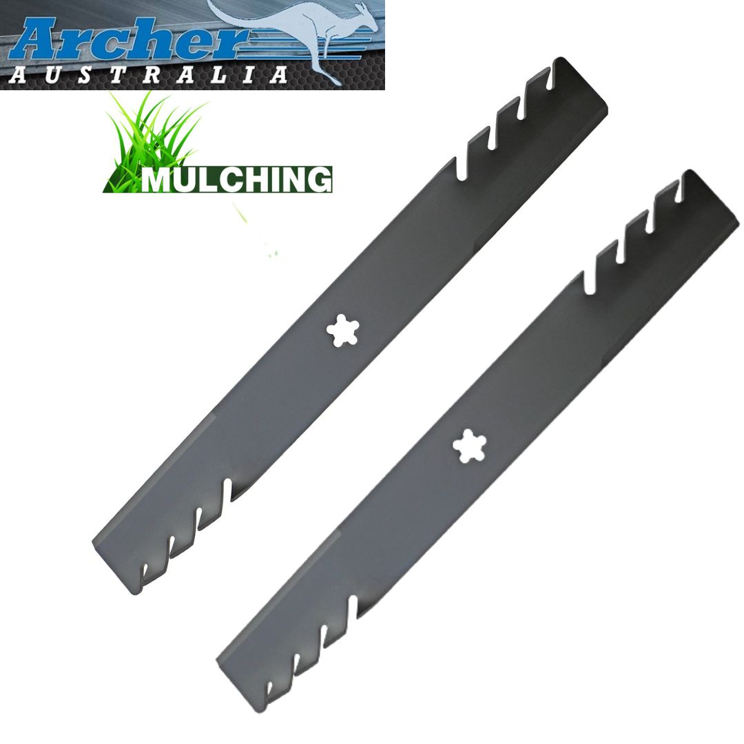 2 X 42" Tooth Predator Blades for Husqvarna Craftsman Poulan Mowers 532 13 84-98 - Parts bitz