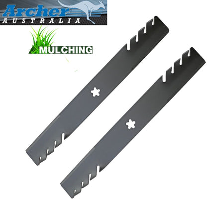 2 X 42" Tooth Predator Blades for Husqvarna Craftsman Poulan Mowers 532 13 84-98 - Parts bitz