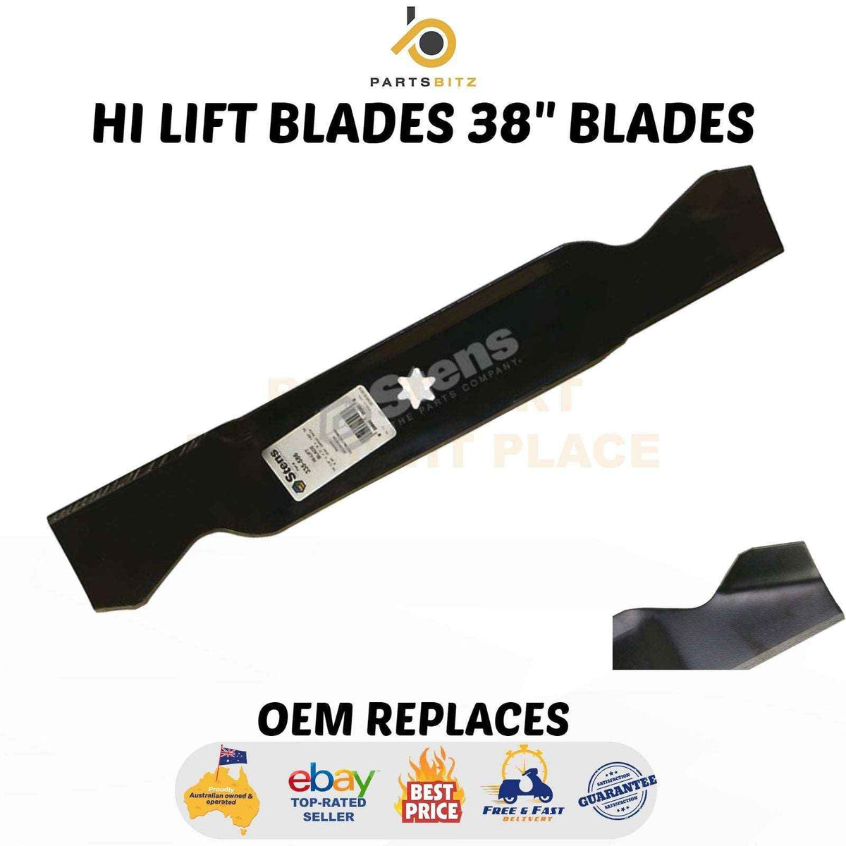 2 X Blades Fit 38" MTD Ride On Mower 1992 Onwards 942-0610A 742-0610 - Parts bitz