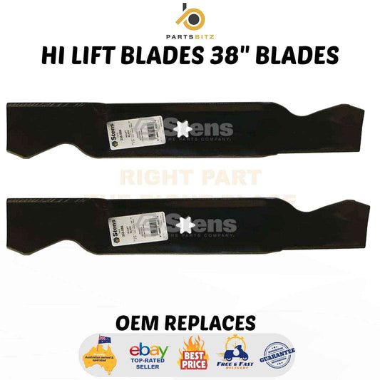 2 X Blades Fit 38" MTD Ride On Mower 1992 Onwards 942-0610A 742-0610 - Parts bitz
