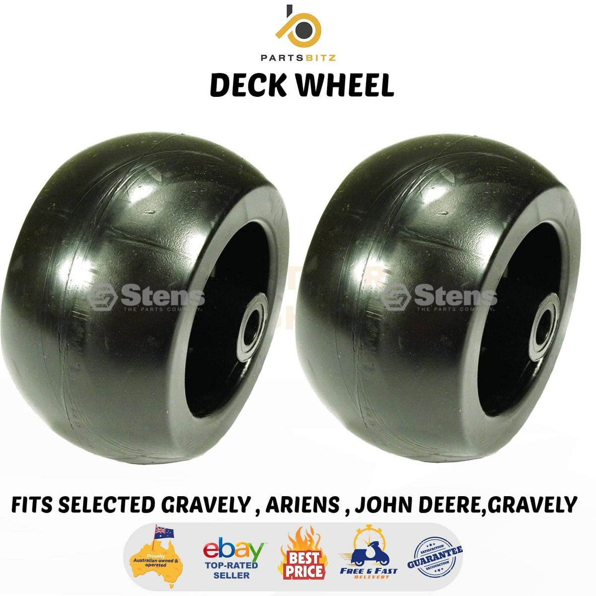 2 X Deck Wheels Fits Selected Gravely , Ariens , John Deere Ride on Mowers TCU187 - Parts bitz