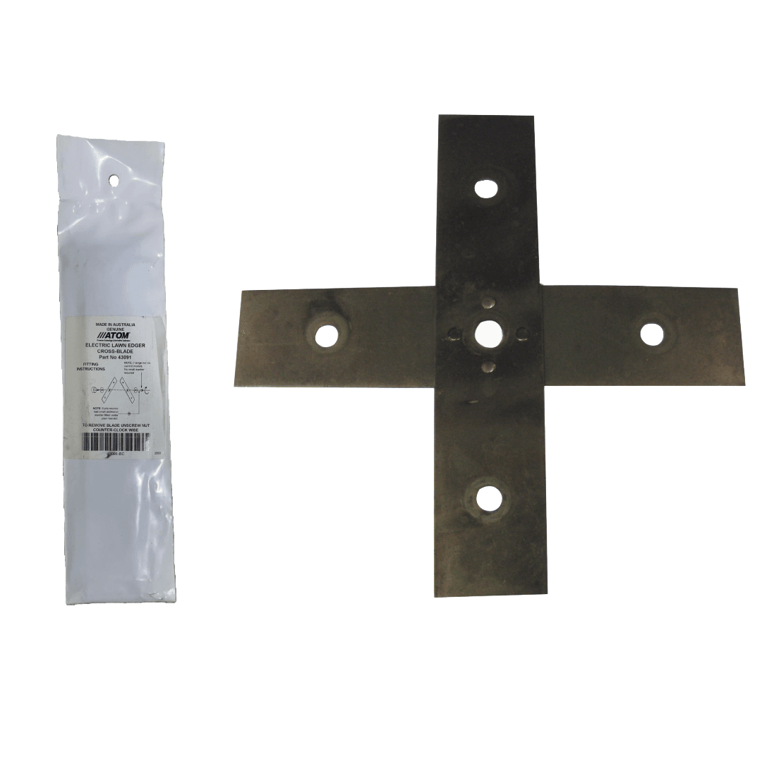 2 X Genuine Atom Electric Edger Cross Blade fits Yellow 43091 301 - Parts bitz