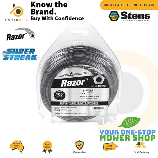 2 X Genuine Stens Silver Streak Razor Trimmer Line Whipper Snipper 60m 2.67mm - Parts bitz