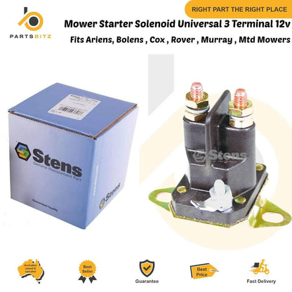 2 X Mower Starter Solenoid Universal 3 Terminal 12v Murray 7701100MA - Parts bitz