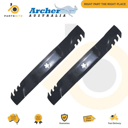 2 X Toothed Blades For 38" Husqvarna LTH120 LR125 LRH125 LT1238 LT1538 TS138 - Parts bitz