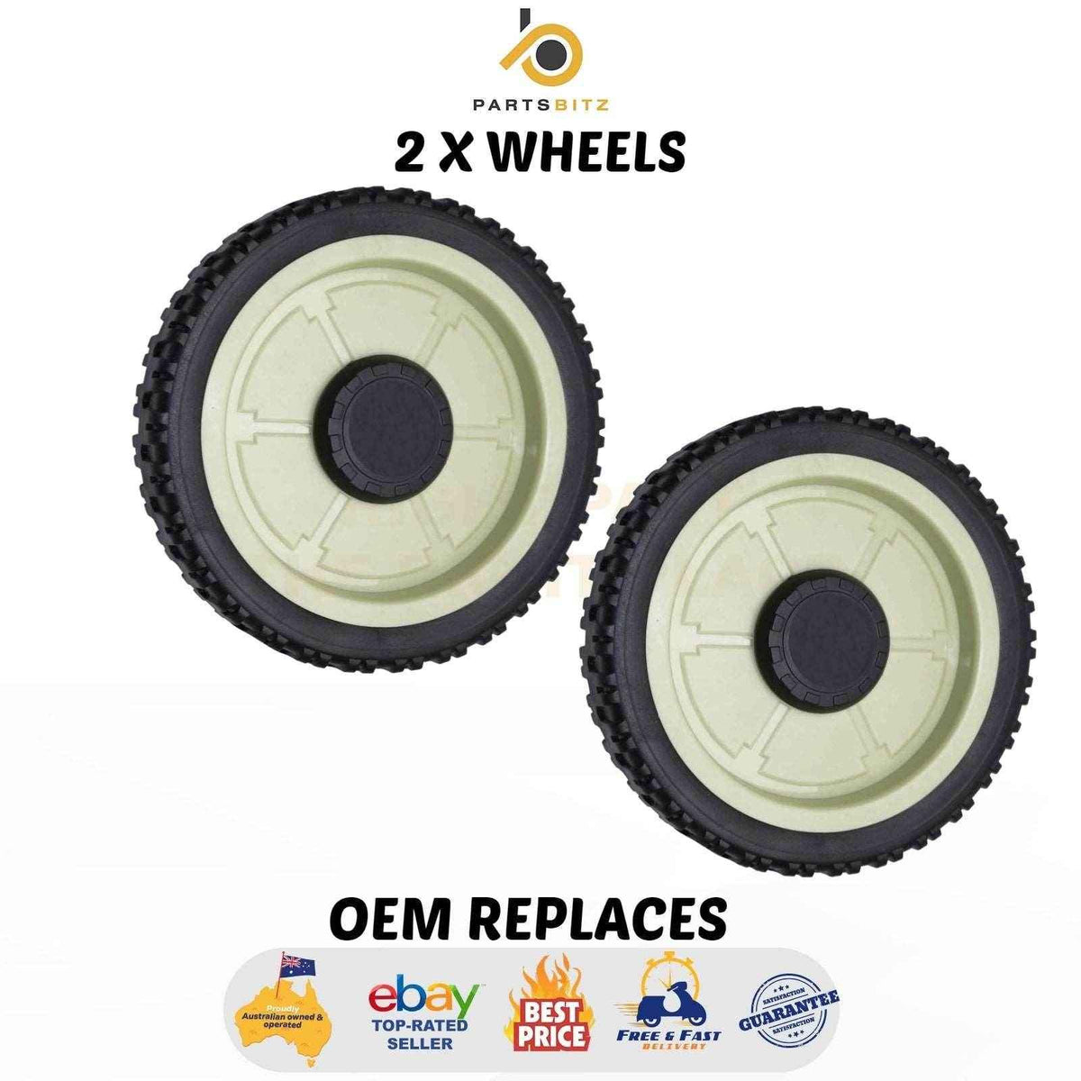 2 X Wheels 200mm Suits Selected Honda Lawn Mowers 42710-VJ9-000 , 42710-VA3-K00 - Parts bitz