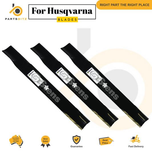 3 X Blades for Husqvarna Front Engine Models Ride on Mower fits 50" 532 13 73 80 - Parts bitz