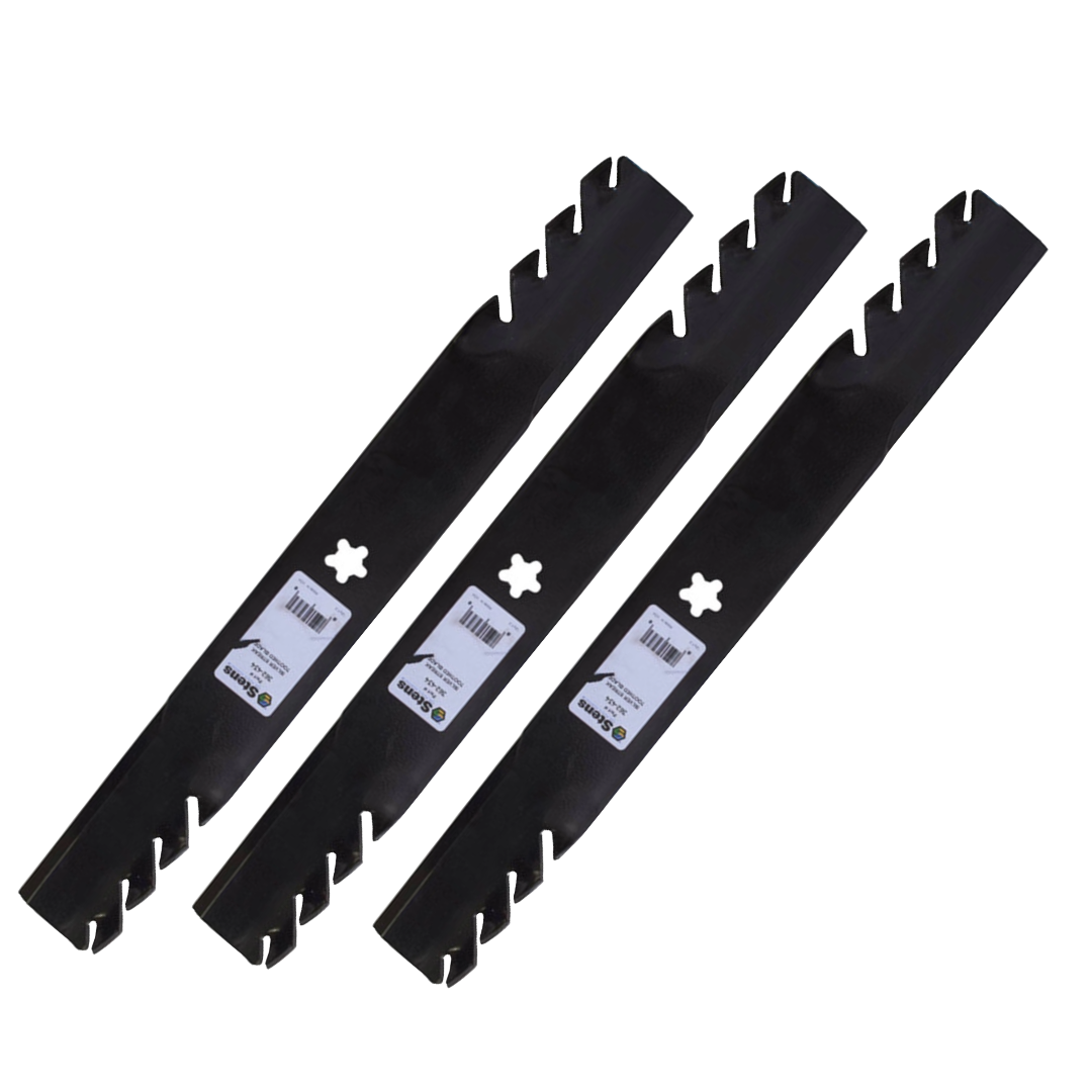 3 X Toothed Blades fits 52" Cut Husqvarna Ride on Mowers 574 87 08-01 574870801 - Parts bitz