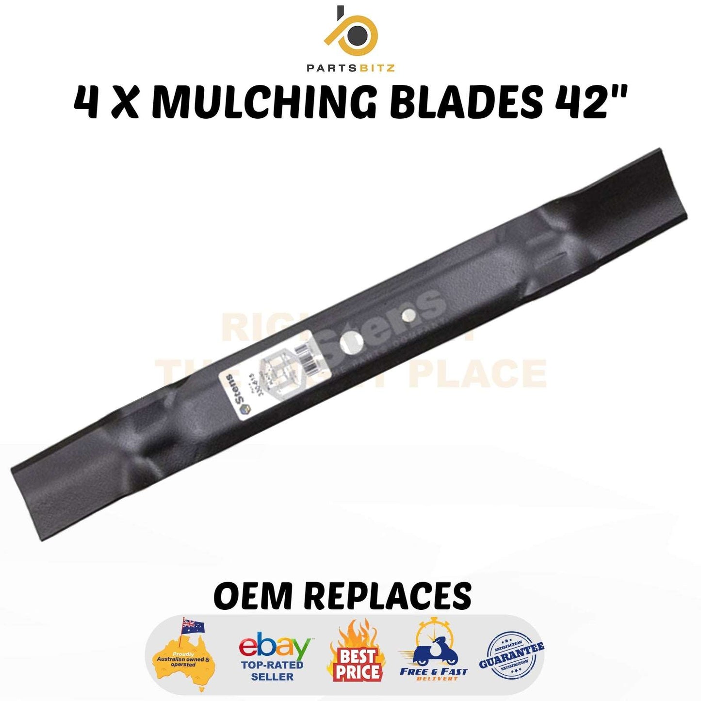 4 X Mulching Blade for 42" John Deere Sabre Mower L100 L108 L110 L111 L118 L120