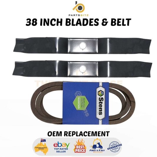 38" Blades and Belt Kit for Murray Mower 95104E701 , 92543E701 , 037x86MA - Parts bitz