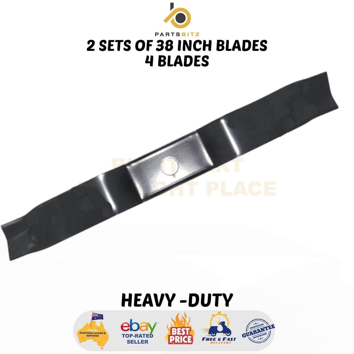 4 X 38 Inch Blades for Rover Viking & Murray Ride on Mower 95104E701 , 92543E701 - Parts bitz