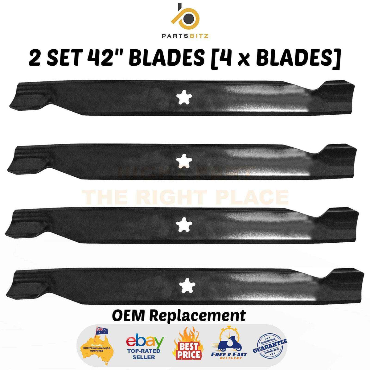 4 X 42" Blades for Husqvarna Craftsman Ride on Mowers Lt125 Lt140 Lth1842 - Parts bitz