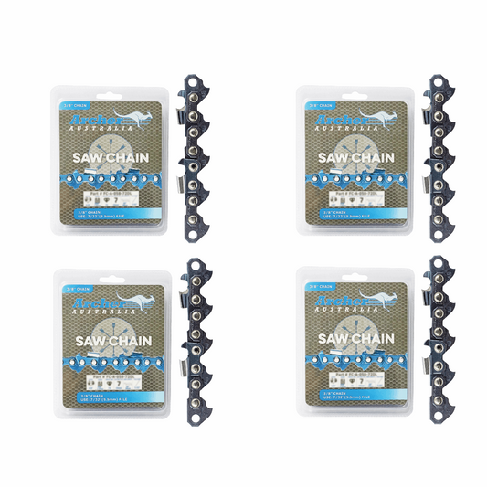 4 X Archer Australia Chain Loop Semi Chisel 3/8" .058" 72DL fits Husqvarna 357XP - Parts bitz