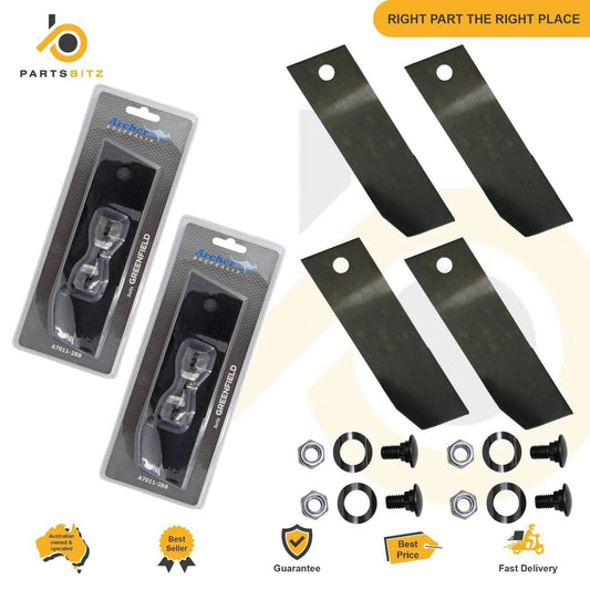 4 X Blade Kit 28 , 30 , 32 & 34 Inch Fits Greenfield GT2139 GT2104 Ride on Mower - Parts bitz