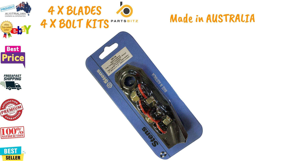 4 X Blades & Bolts for 19" 20" Cut Victa Mowers CA09393S CA09319S CA09470S - Parts bitz