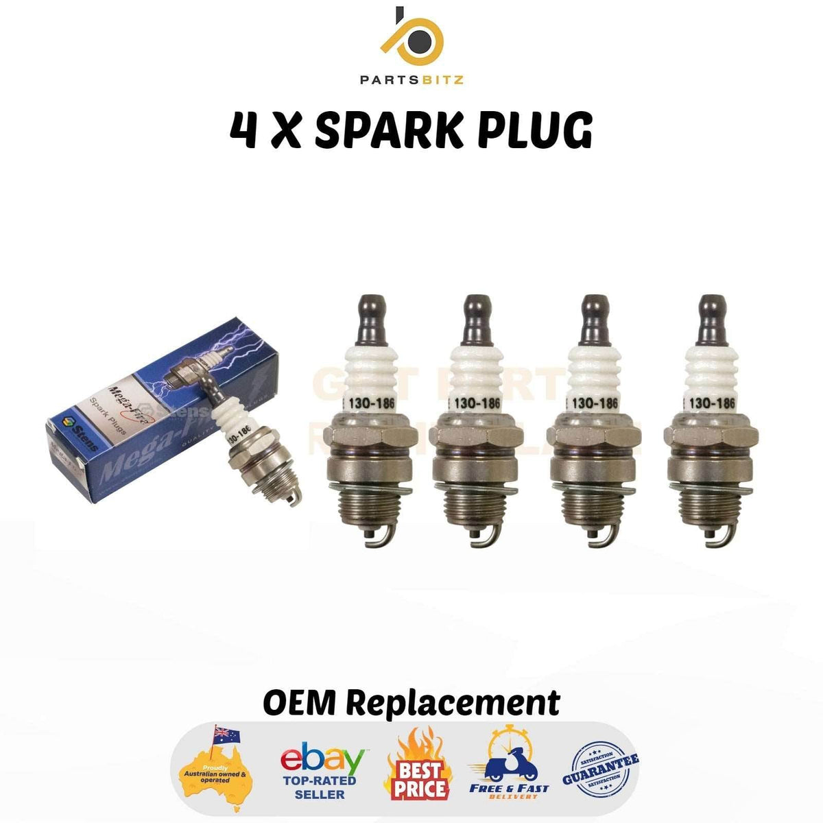 4 X Bpmr6a Spark Plugs M77742  Mega-fire - Parts bitz