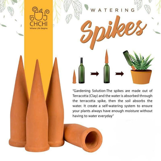4 X Clay Terracotta Plant Self Watering Spikes ECO Friendly - Parts bitz