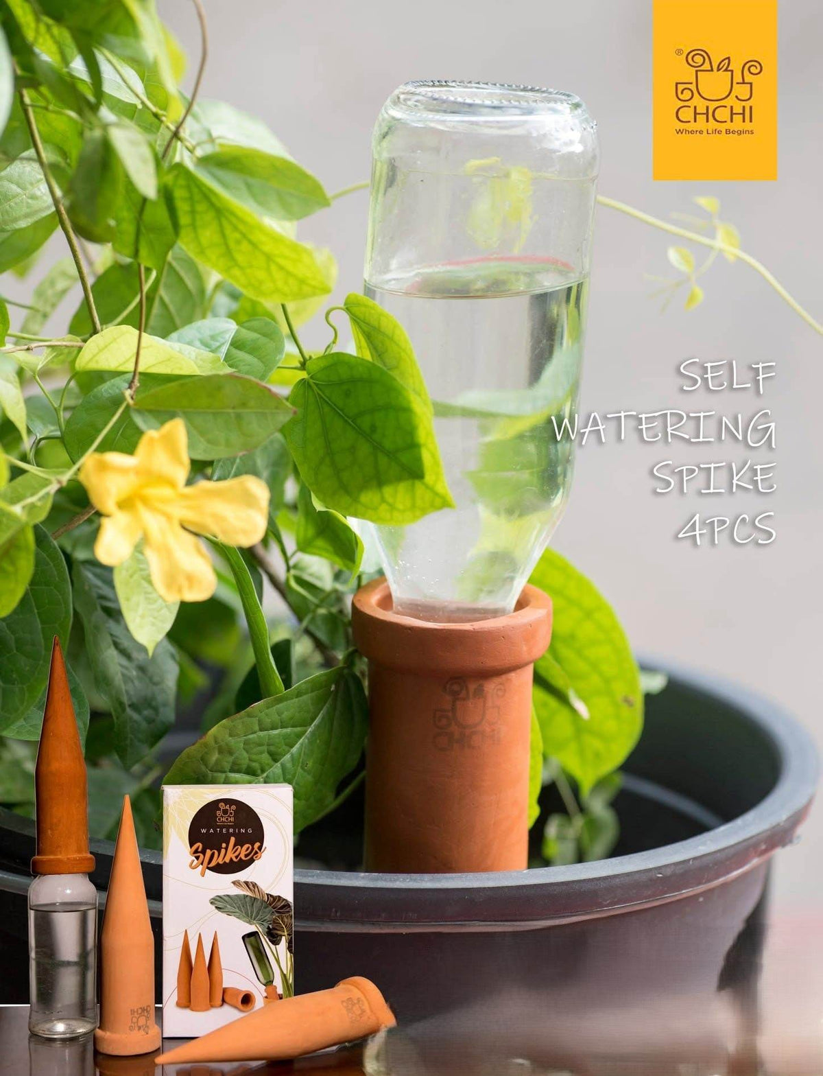 4 X Clay Terracotta Plant Self Watering Spikes ECO Friendly - Parts bitz