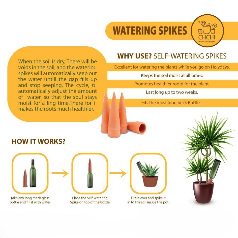 4 X Clay Terracotta Plant Self Watering Spikes ECO Friendly - Parts bitz