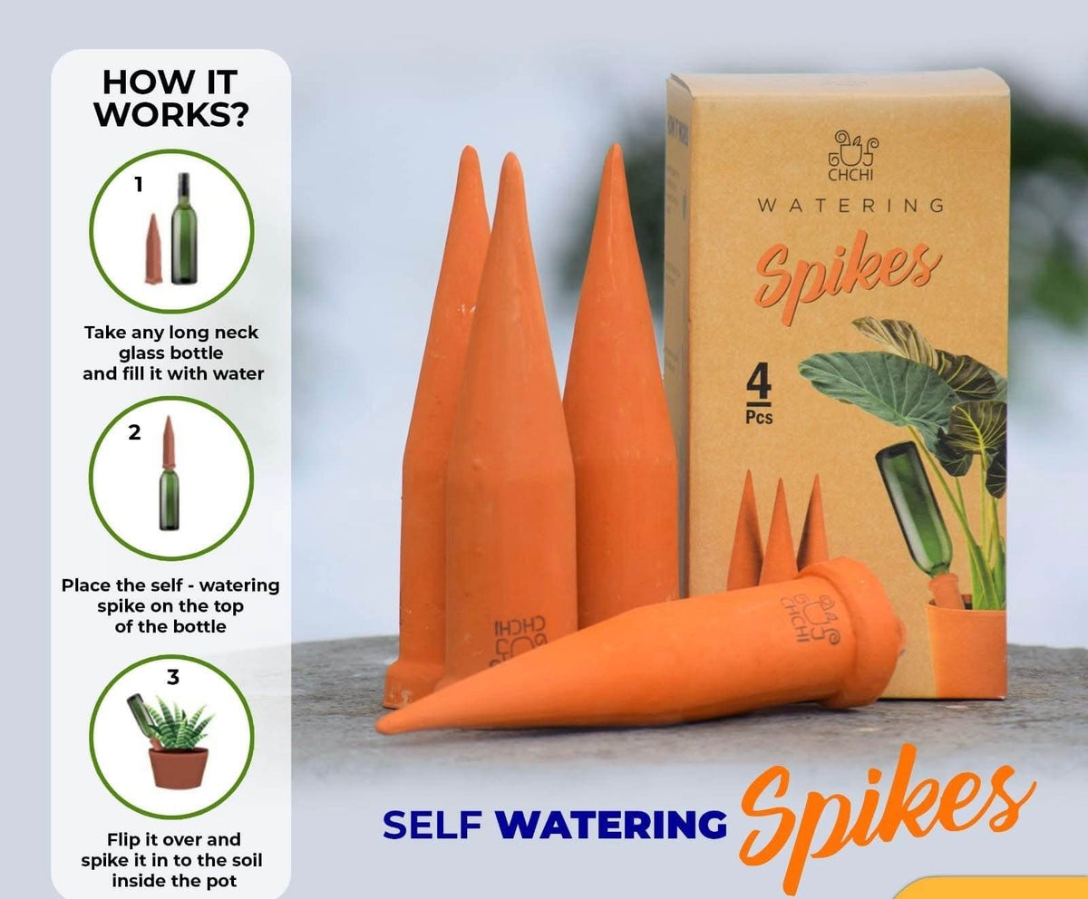 4 X Clay Terracotta Plant Self Watering Spikes ECO Friendly - Parts bitz