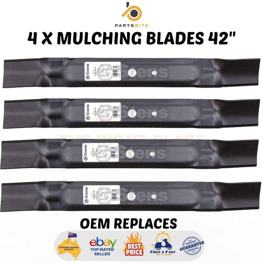 4 X Mulching Blade for 42" John Deere Sabre Mower L100 L108 L110 L111 L118 L120 - Parts bitz