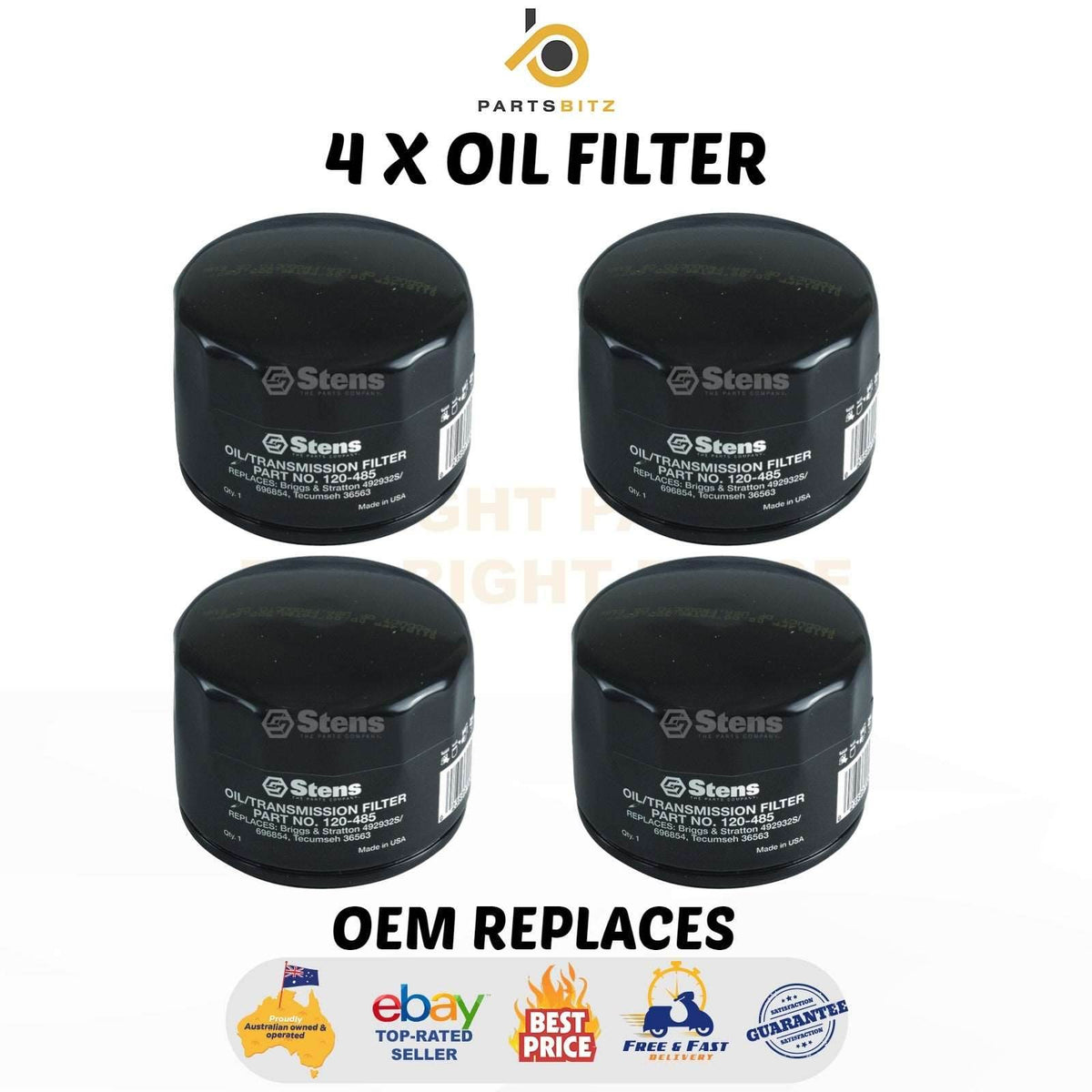 4 X Oil Filter for Kawasaki , Kohler 49065-7007 , 28 050 01-S - Parts bitz