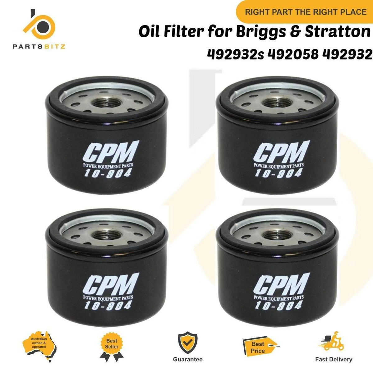 4 X Oil Filters Fits Briggs & Stratton 492932s 492058 492932 - Parts bitz