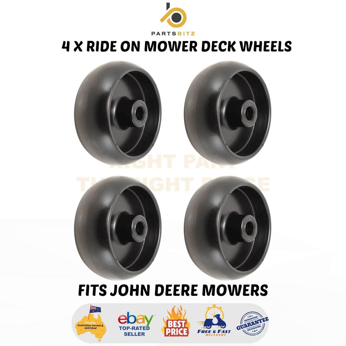4 X Ride on Mower Deck Wheels Fits Selected John Deere Mowers GX10168 - Parts bitz
