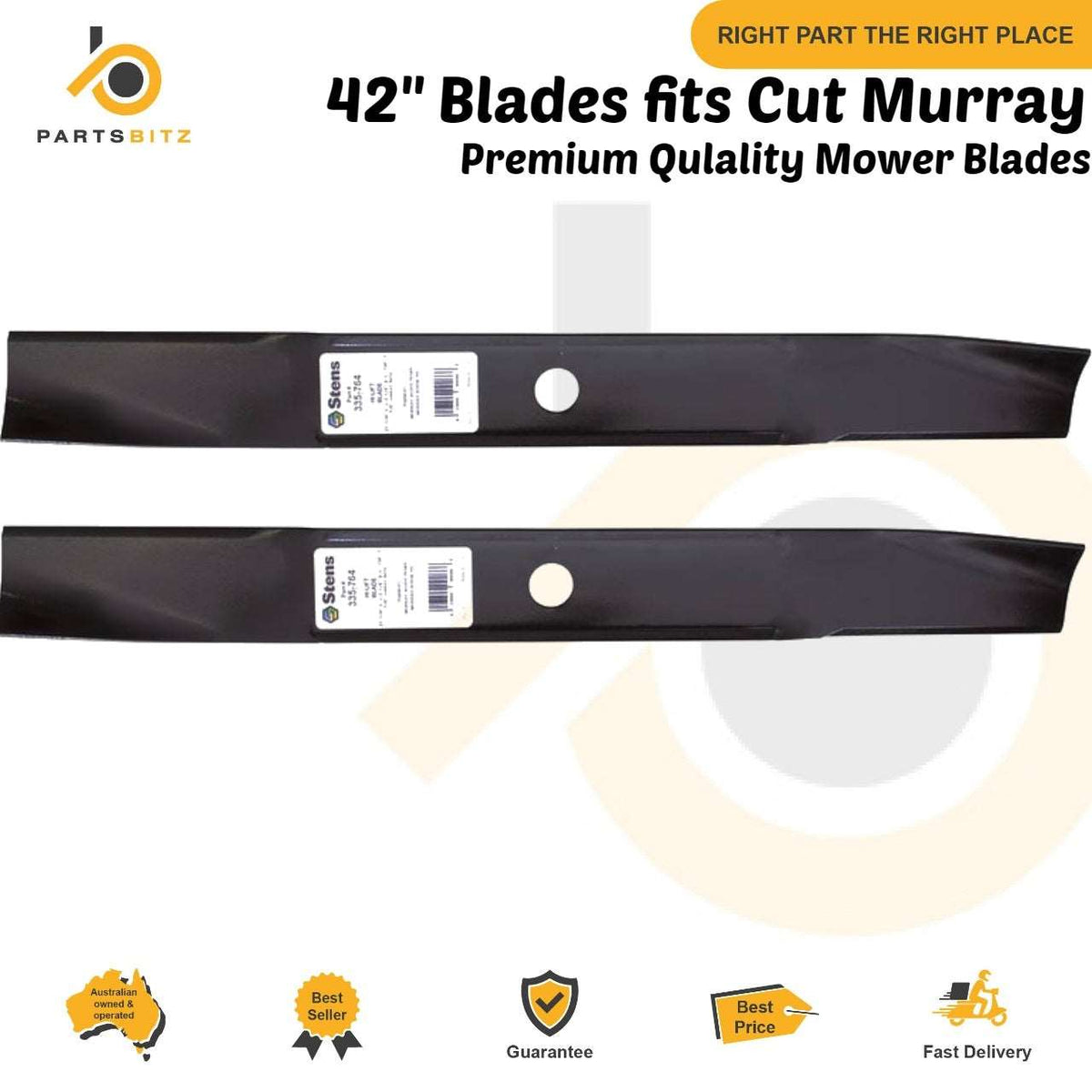 42" Blades fits Cut Murray Ride on Mowers 690205E701MA 95102E701 92418 - Parts bitz