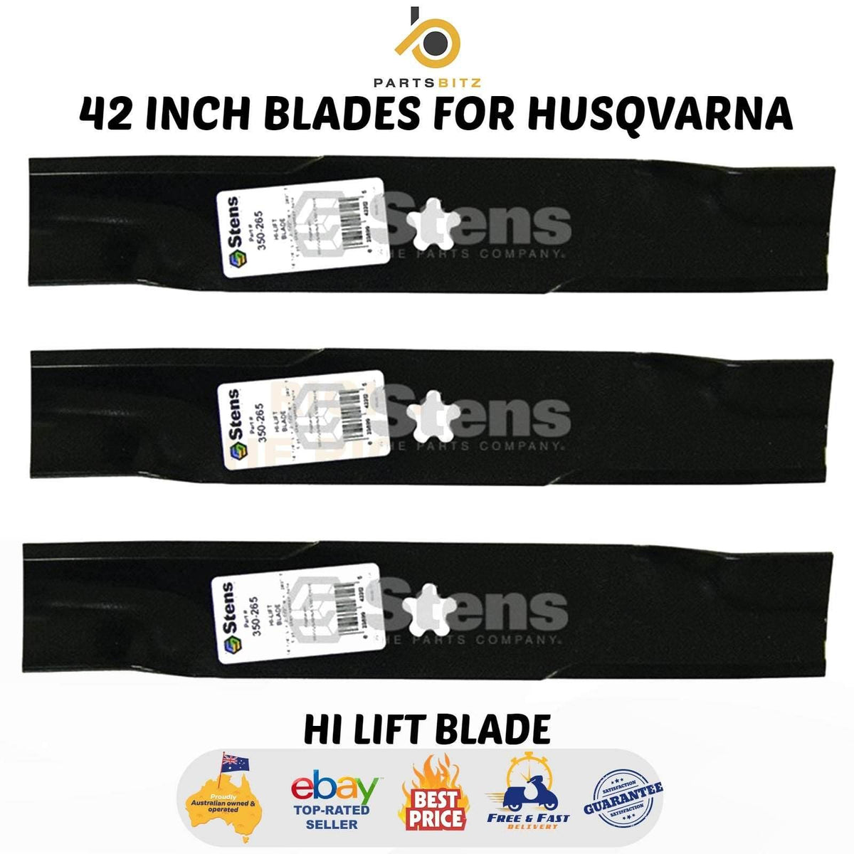 42 Inch Blades for Husqvarna Ride on Mower YTH2242TD , EZ4217 , EZ4220 , FEZ4216 - Parts bitz