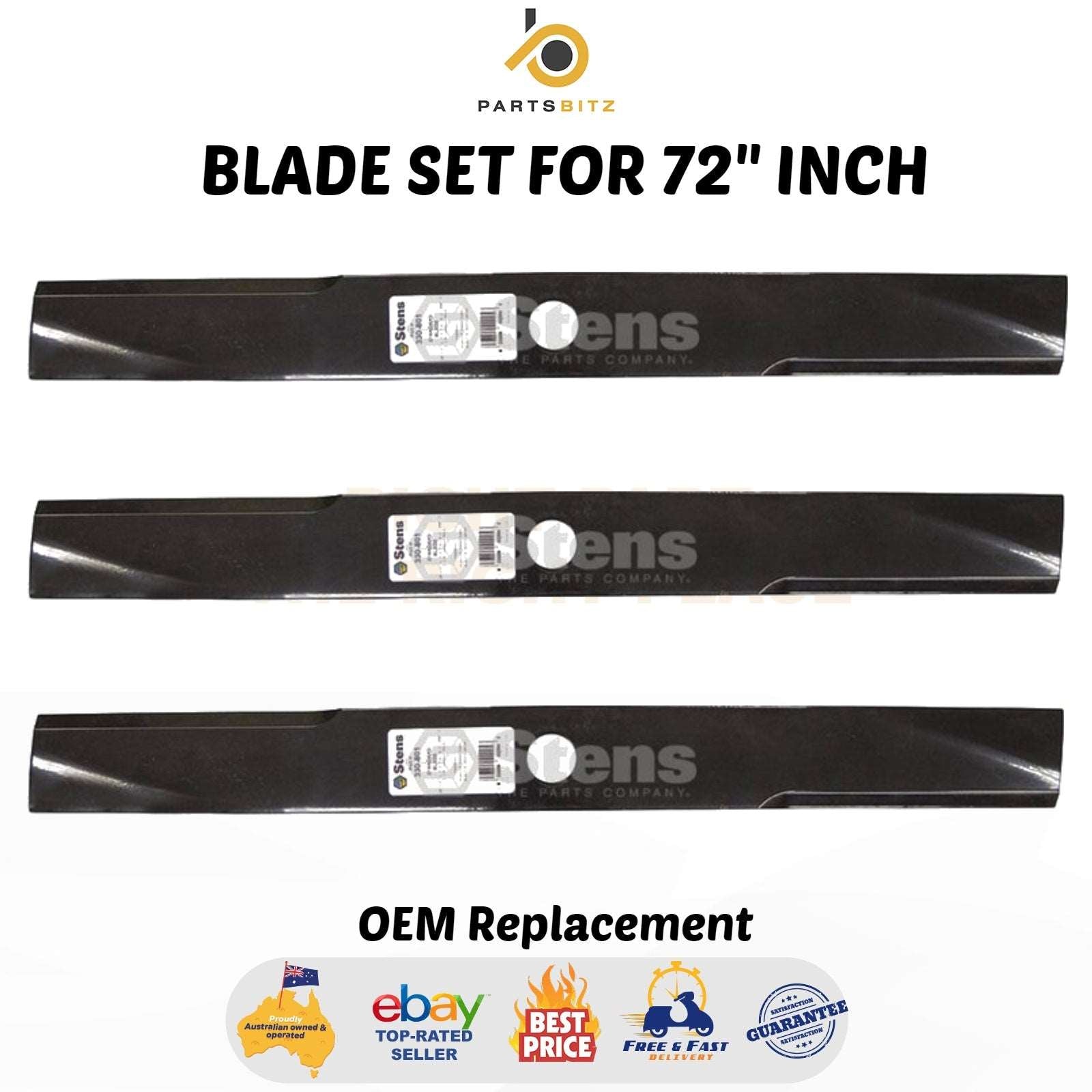 Usa Made Blade Set for  72 Inch Kubota Mowers 76550-34330