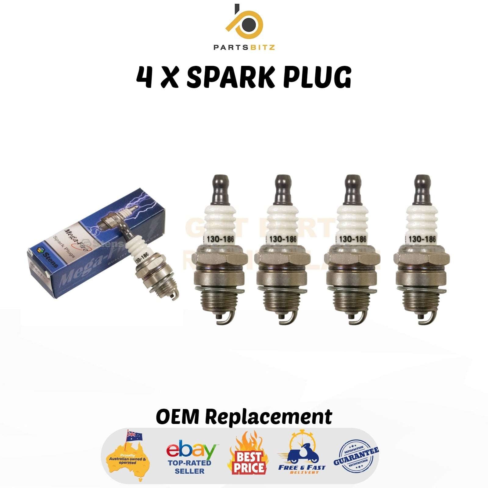 4 X Bpmr6a Spark Plugs M77742  Mega-fire - parts bitz - #shop_name# -Stens