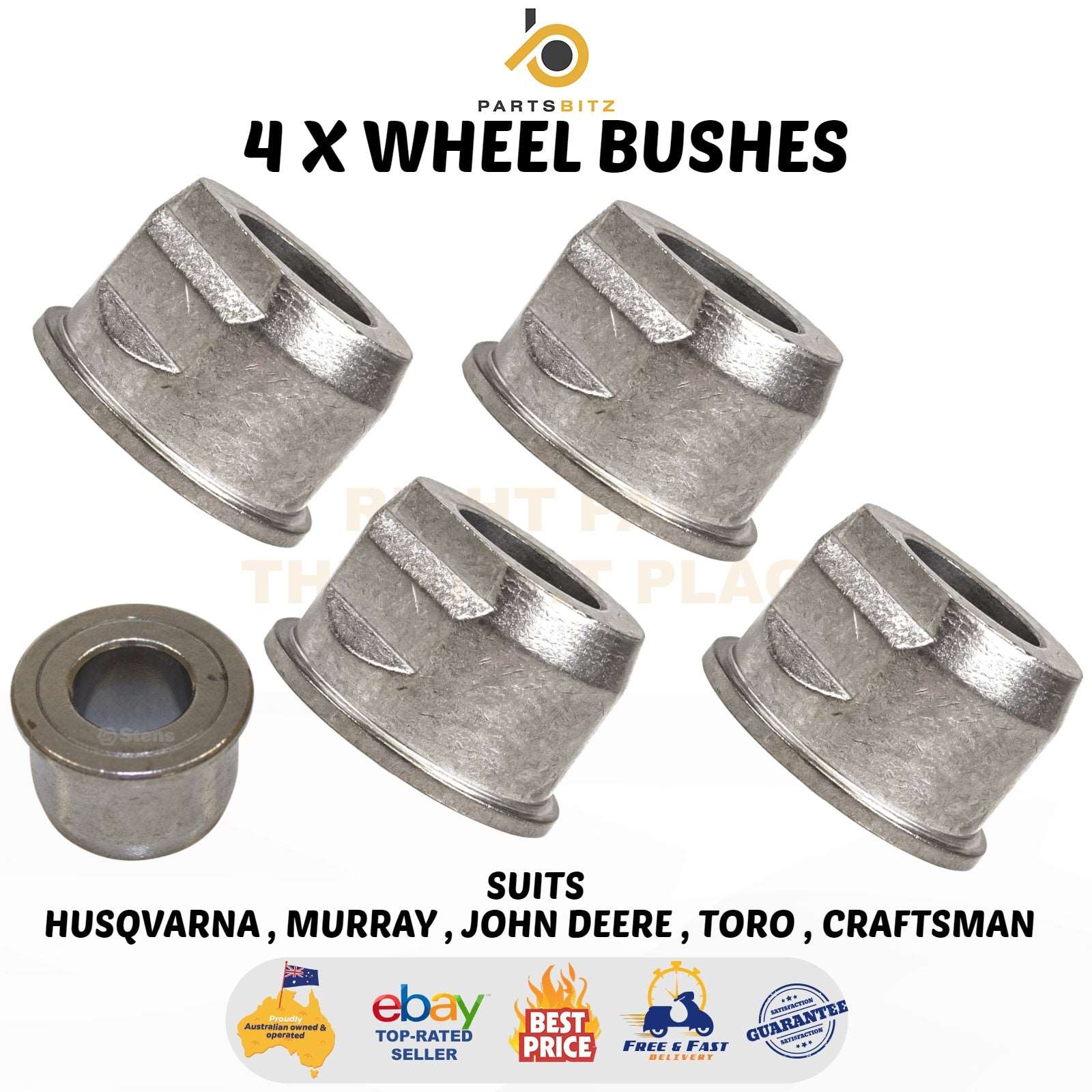 4 X Wheel Bushes for Husqvarna Ride on Mowers 532009040 532124959 124959 9040H - parts bitz - #shop_name# -Stens