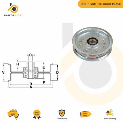 Premium Flat Idler Pulley for John Deere & Murray AM107468 AM37442  423238 23238