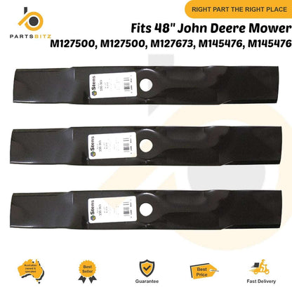 Blade Set Fits 48" John Deere Mower M145476 M127673 X728 Z425 LT180 GX335