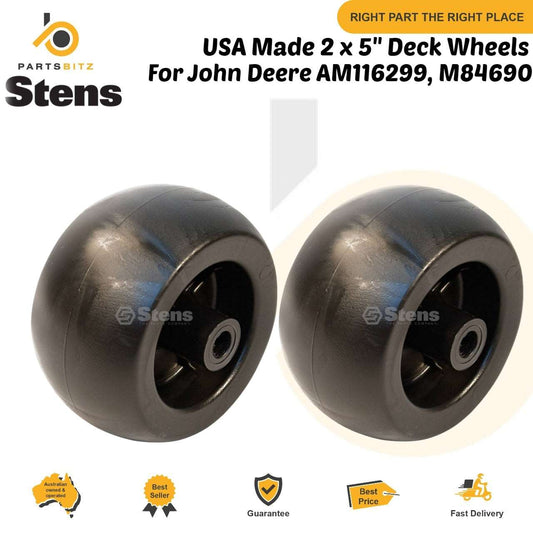 USA Made 2 X 5" Deck Wheels for John Deere AM116299, M84690