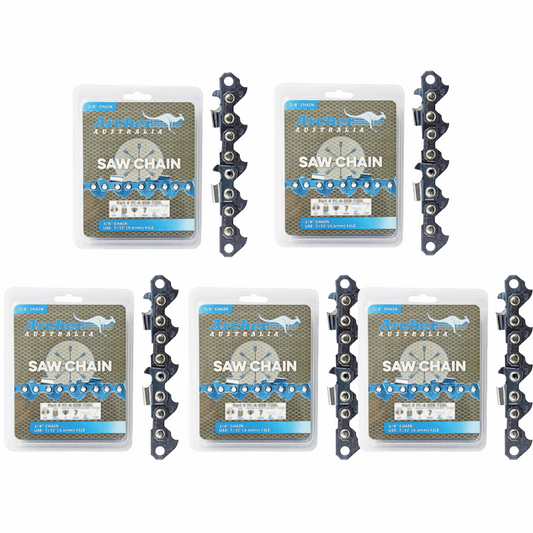 5 X Archer Australia Chain Loop Semi Chisel 3/8" .058" 72DL fits Husqvarna 357XP - Parts bitz