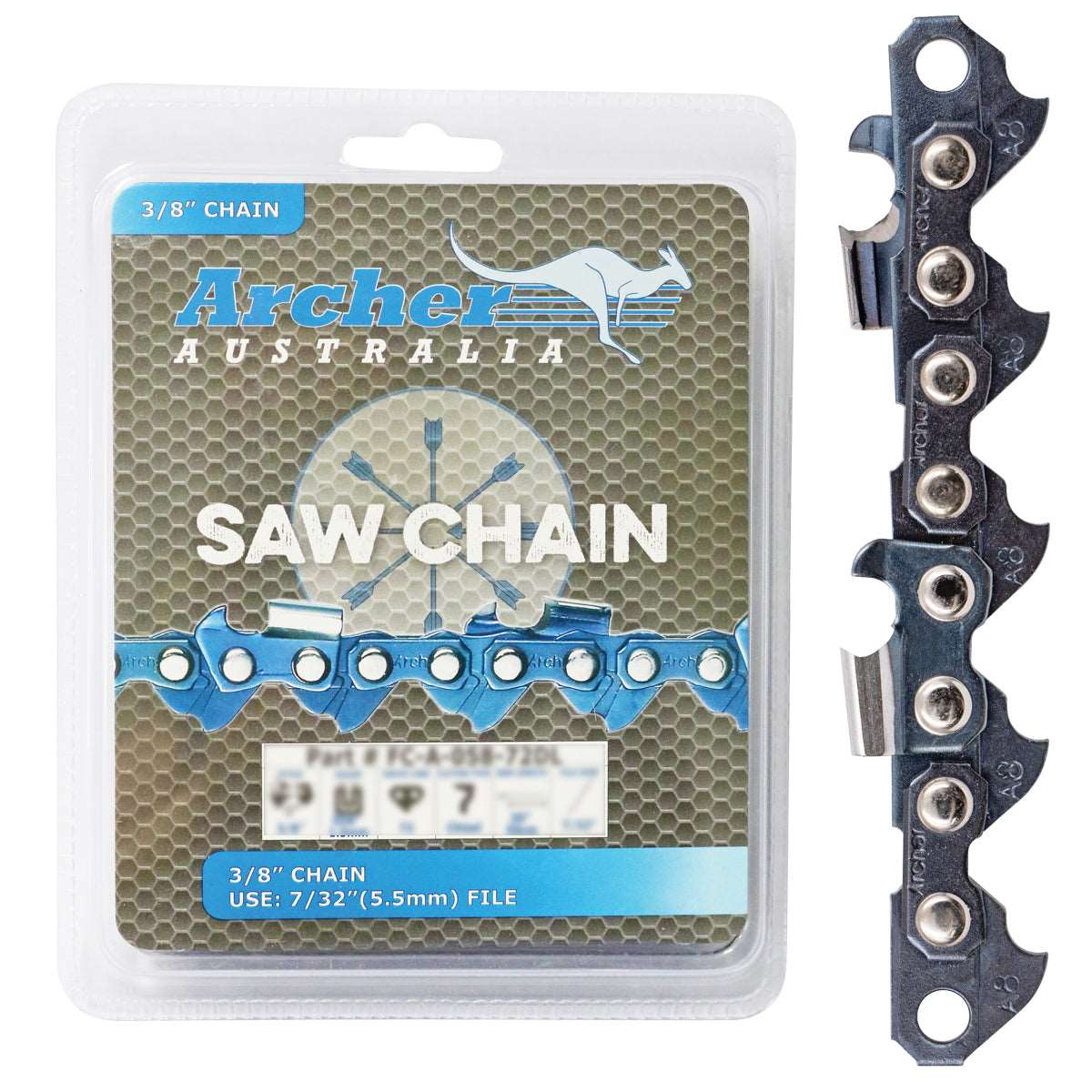 Archer Chainsaw Chain 72DL 3/8 .058 Semi Chisel fit 20" Bar Husqvarna 357XP 455R