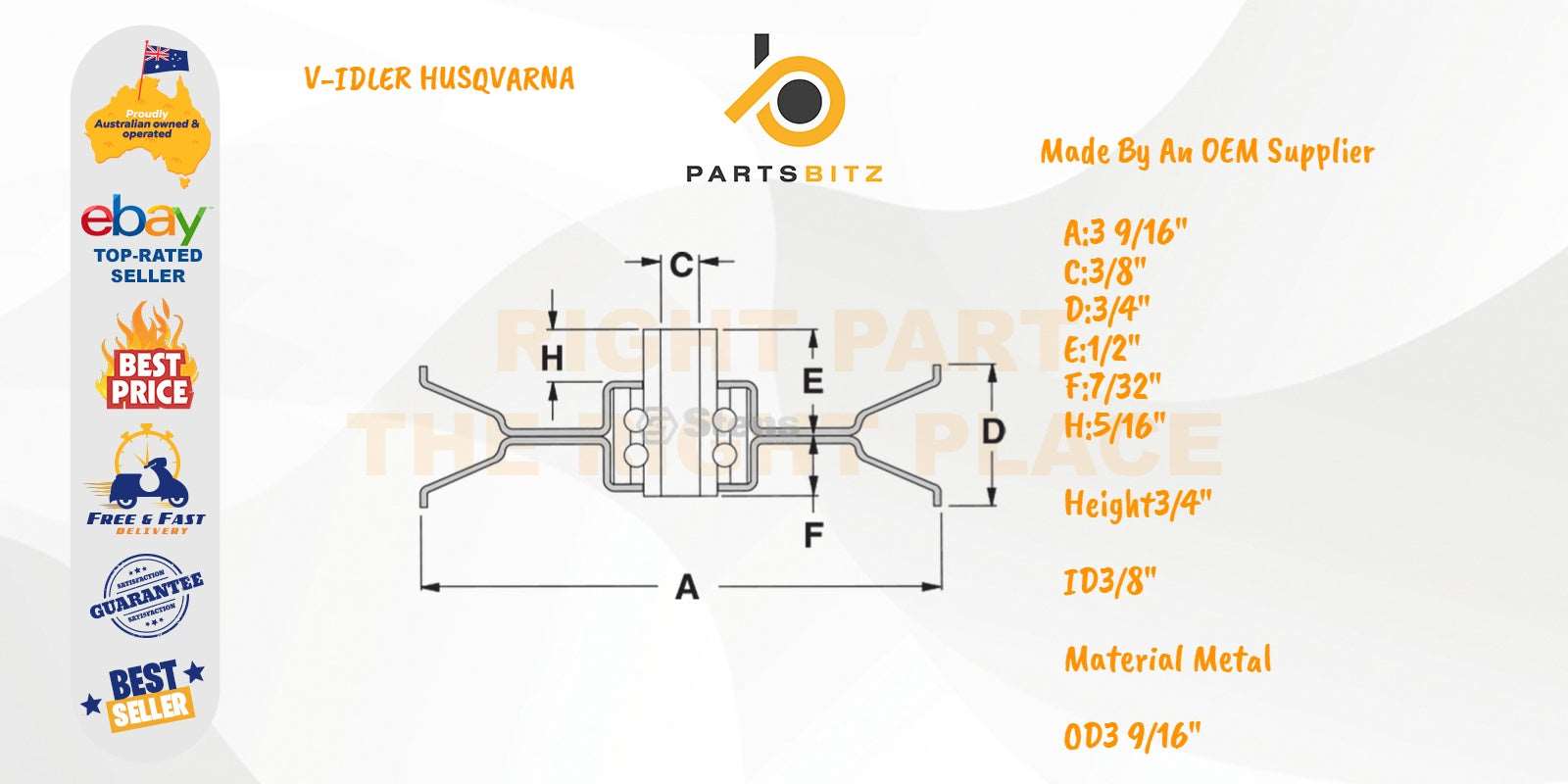 Drive Idler Pulley Suits Selected Husqvarna 532 13 92-45 Ride on Mower