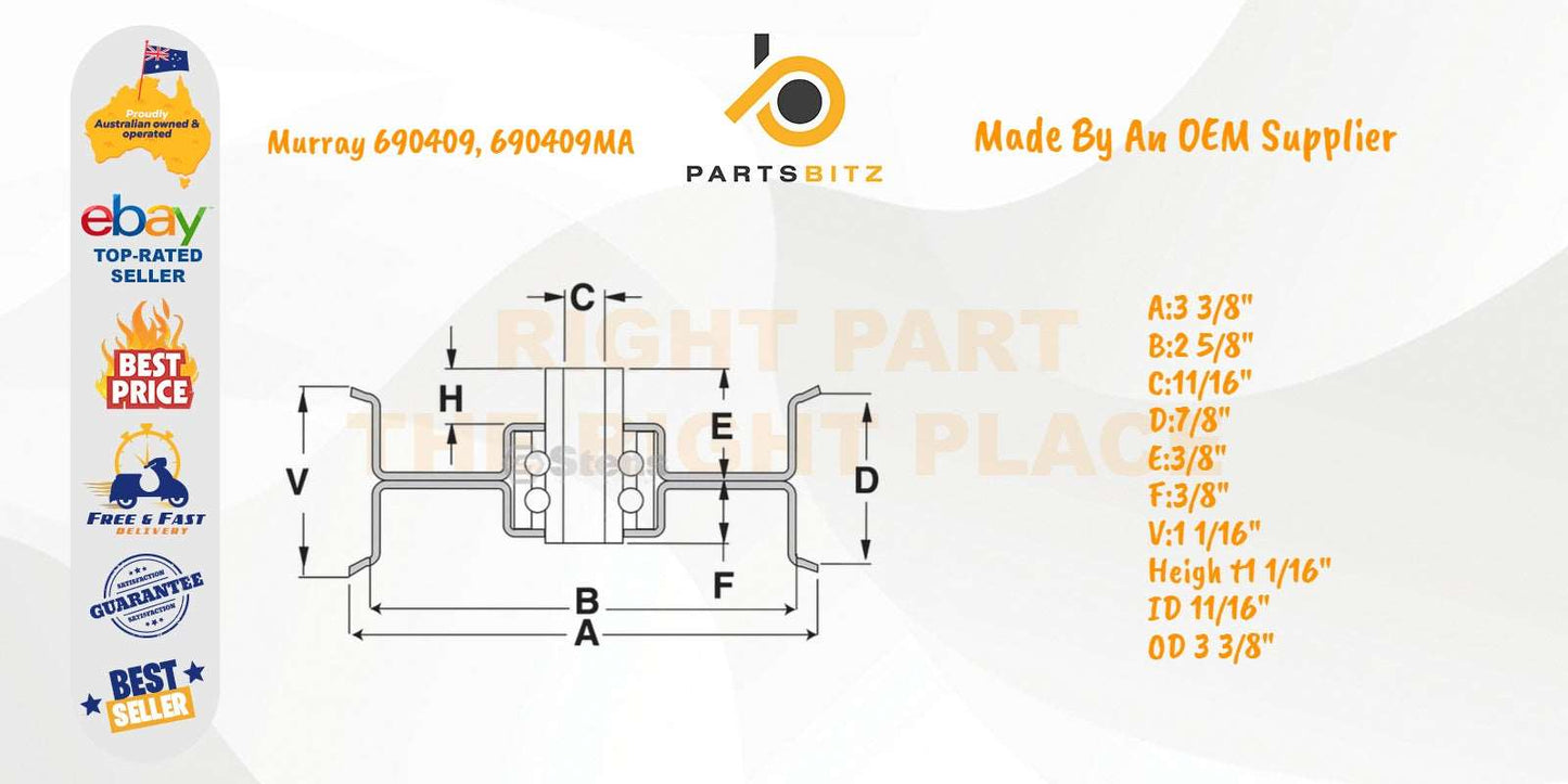 Flat Idler Pulley Suits Selected Murray Mowers 690409 690409MA 690407