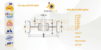 Flat Idler Pulley Suits Cub Cadet & Mtd Ride on Mowers 756-04129 , 753-08171