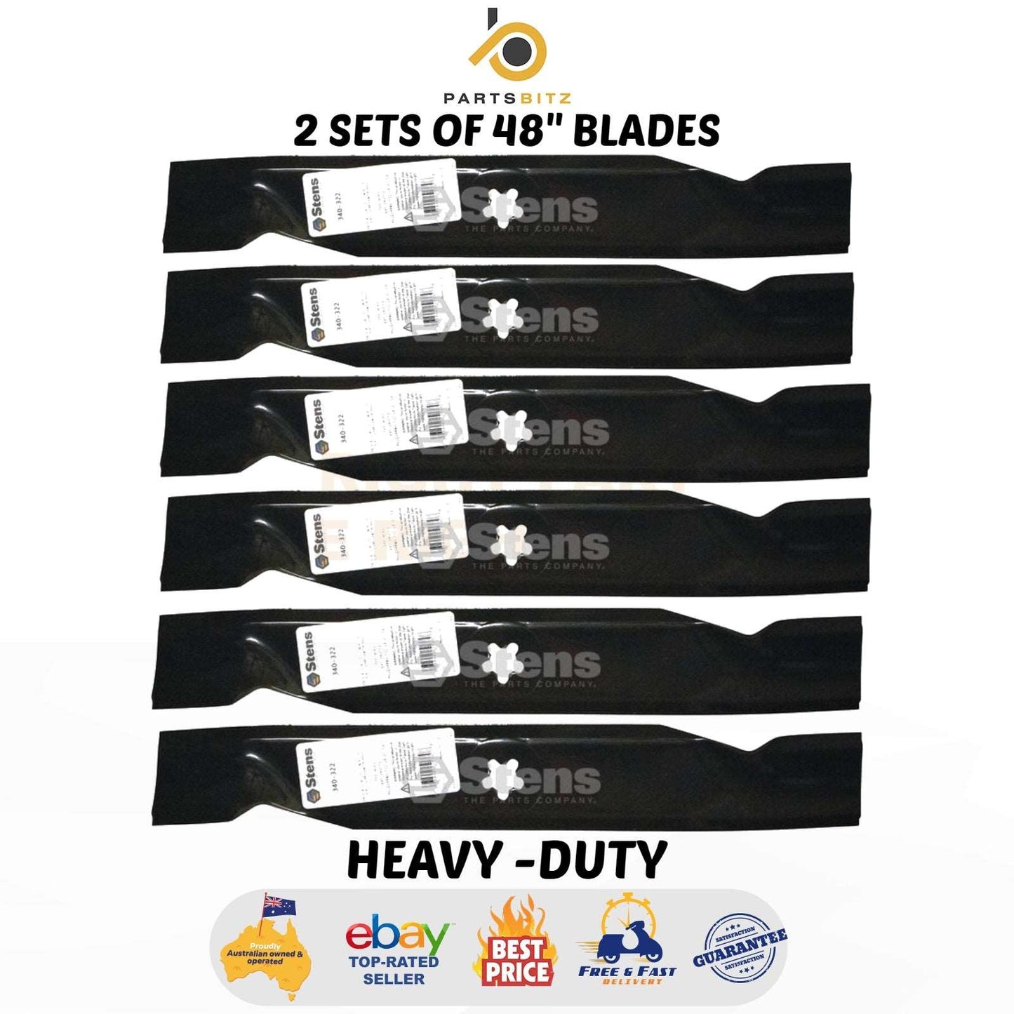 6 X Blades 48" for Selected Husqvarna , Craftsman Mowers 532 18 00 54