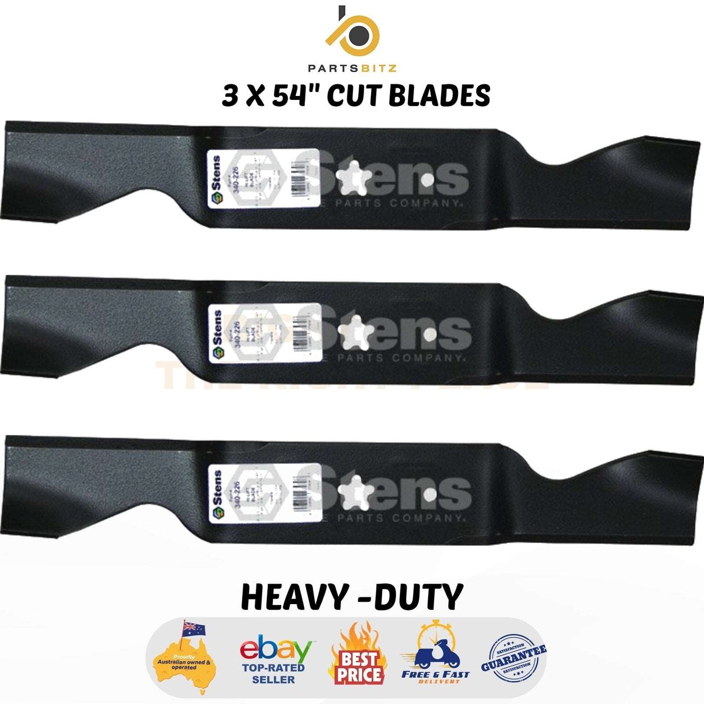 3 X 54" Blades for Husqvarna Ride on Mowers 532 18 72 56