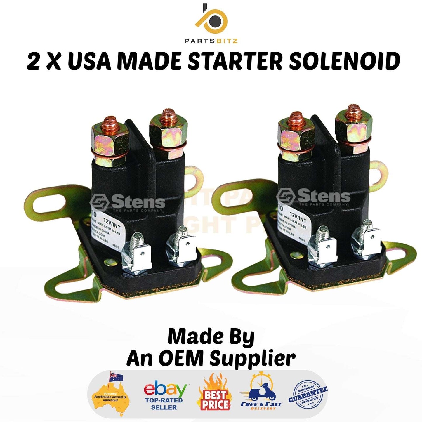 USA Made 2 X  Solenoid Mower Fits John Deere , Husqvarna  GY00185 , AM130365