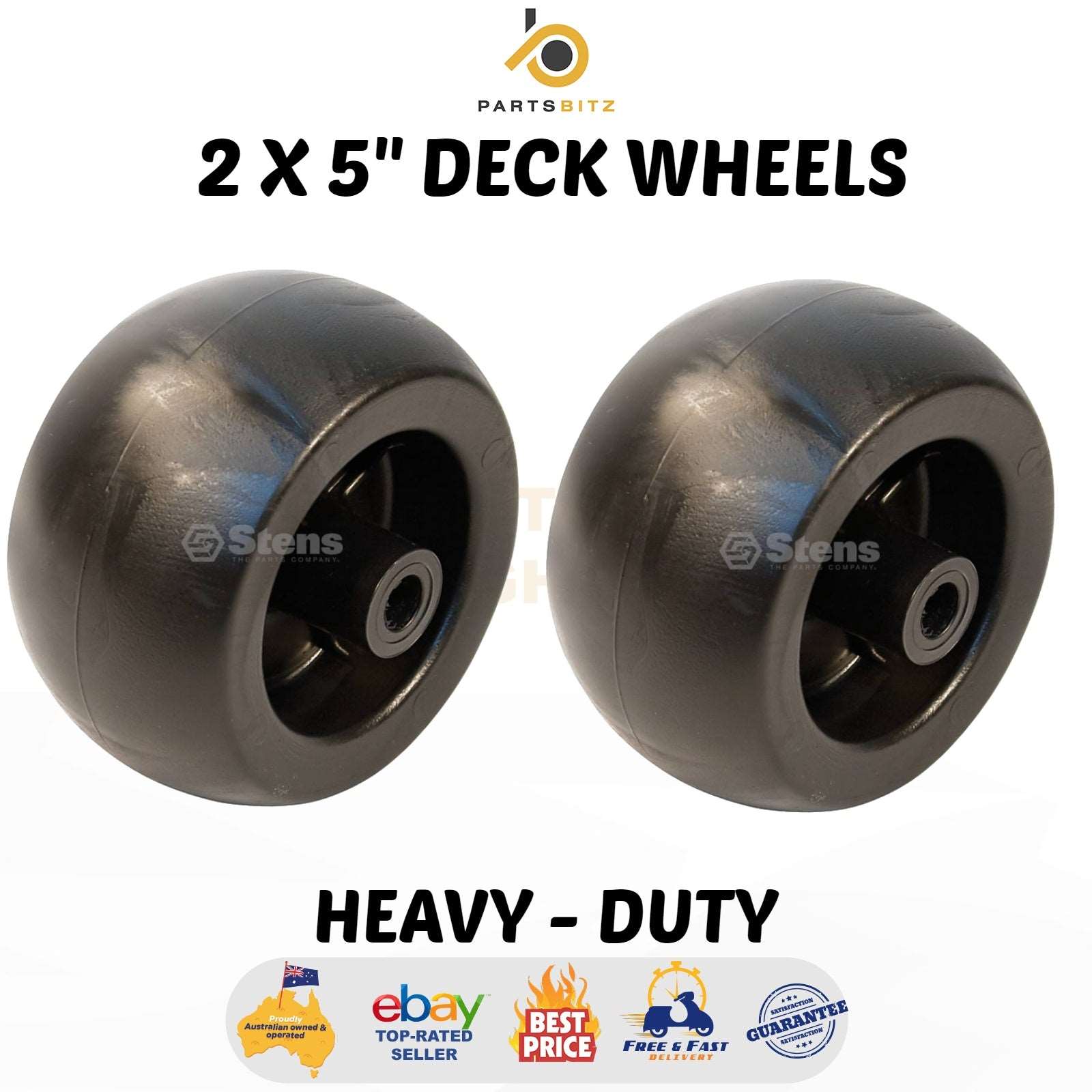 2 X 5" Deck Wheels for Selected Husqvarna , Murray , John Deere Ride on Mowers