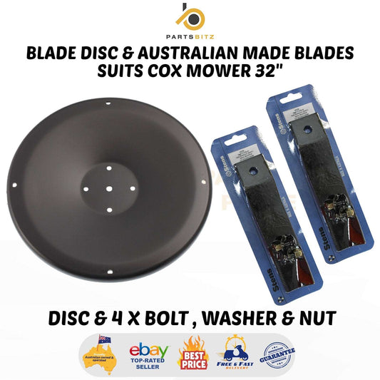 Blade Disc & AUS Made Blades For Cox Lawnboss Orion Xl Nova Mower 32" Inch AM76H7 SKIT55